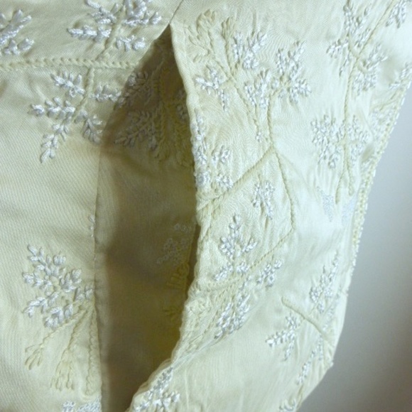 BIYA JOHNNY WAS Cream SILK EMBROIDERED blazer dress jacket S - Picture 6 of 7